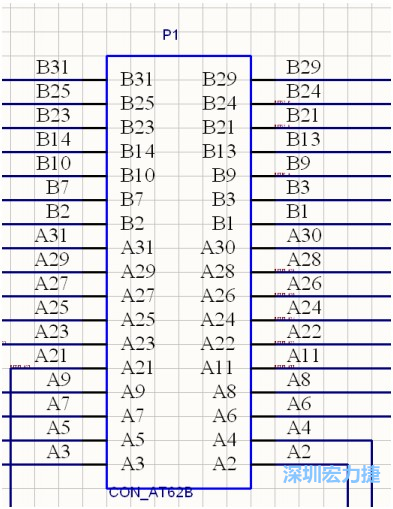 AT 總線 62 芯插槽,變成了一個 34 芯元件。
